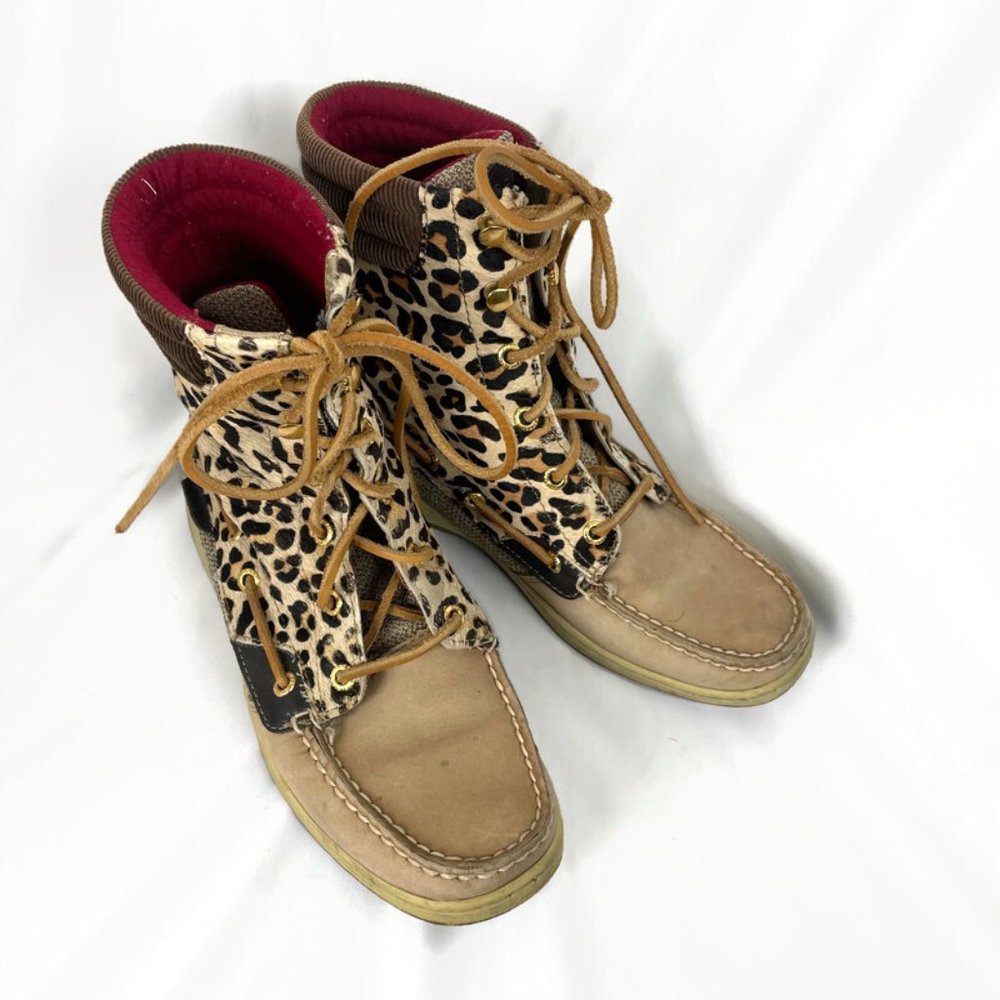 Sperry Top-Sider Hikerfish Linen/Leopard Women Size 8 Casual Shoe
